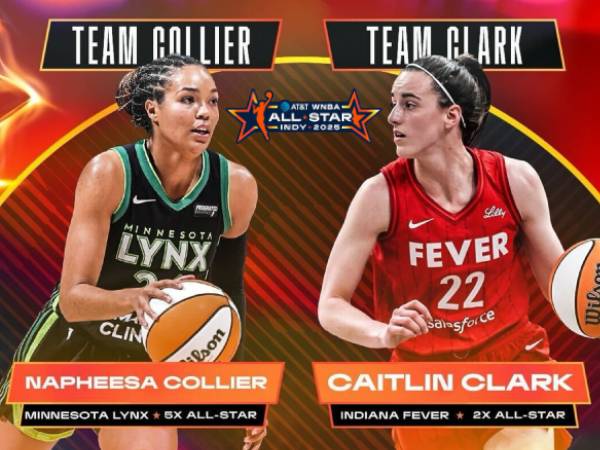 Caitlin Clark (kanan) dan Napheesa Collier. (Foto: WNBA)