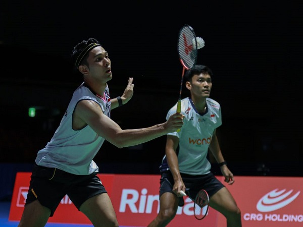 Fajar/Fikri kecewa terhenti di perempat final Japan Open 2025.