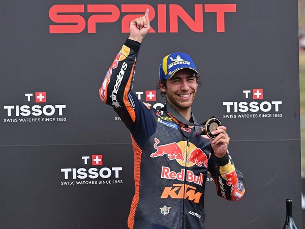 Enea Bastianini bahagia bisa tembus tiga besar di Sprint Race GP Ceko.