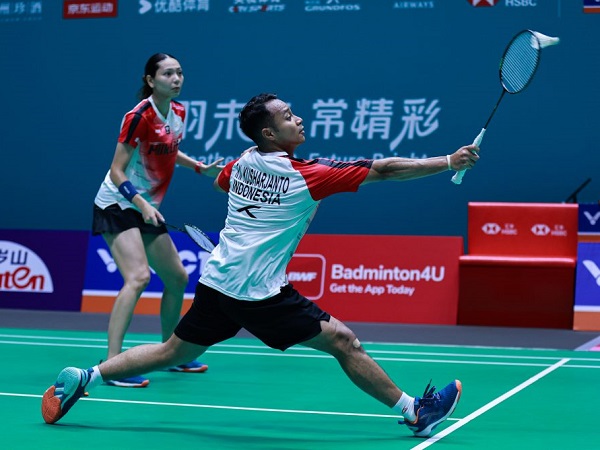 Rehan/Gloria lega bisa menang di ronde pertama China Open 2025.