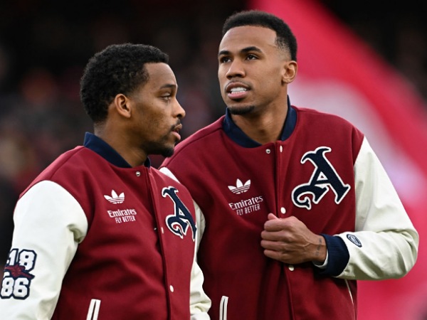 Dua bek Arsenal, Jurrien Timber dan Gabriel Magalhaes