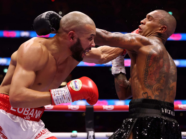 Chris Eubank Jr (kiri) mengungguli Conor Benn di pertemuan pertama pada 26 April lalu. (Foto: Fight TV)