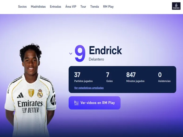 Endrick Felipe Resmi Memakai Nomor 9 di Real Madrid