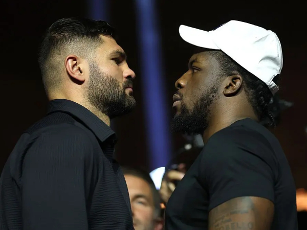 David Adeleye (kanan) dan Filip Hrgovic. (Foto: Fight TV)