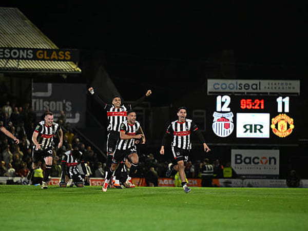 Grimsby Town vs Manchester United via gettyimages