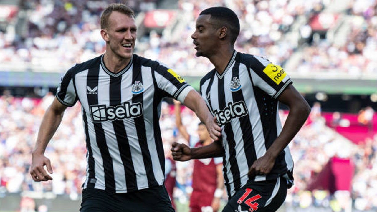 Alexander Isak and Dan Burn via gettyimages