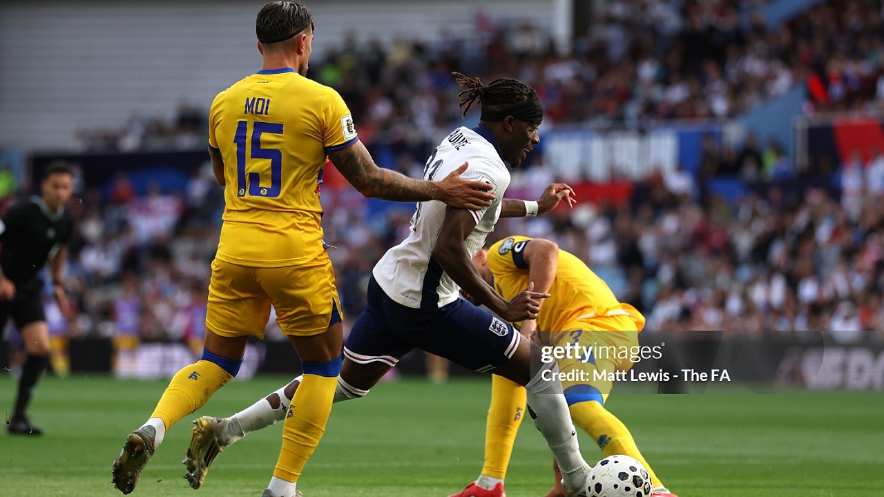 Noni Madueke di laga Inggris melawan Andorra, Sabtu (6/9)