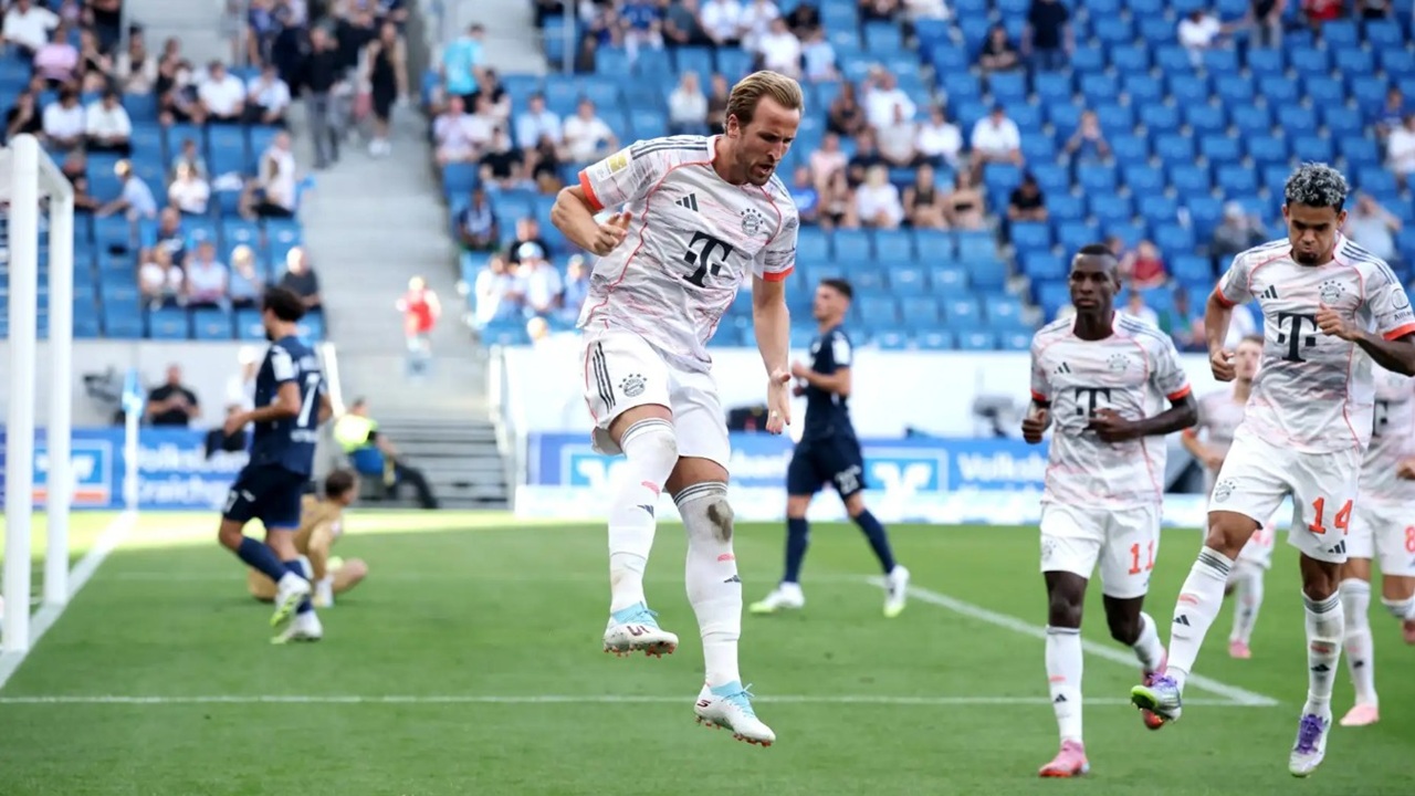 Selebrasi Harry Kane Usai Jebol Gawang TSG Hoffenheim (Sumber: Getty Images)