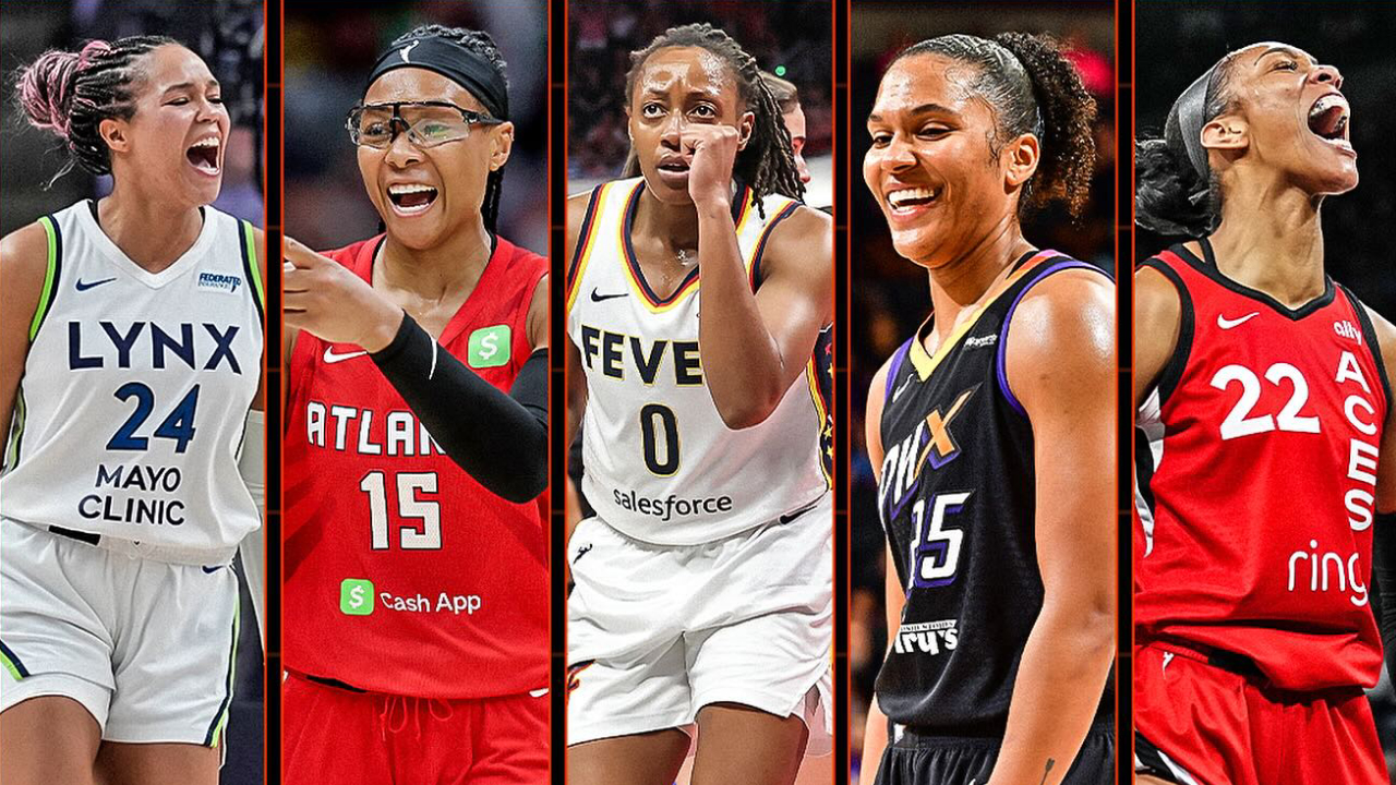 Lima finalis MVP WNBA 2025: Napheesa Collier, Allisha Gray, Kelsey Mitchell, Alyssa Thomas dan A’ja Wilson. (Foto: WNBA)