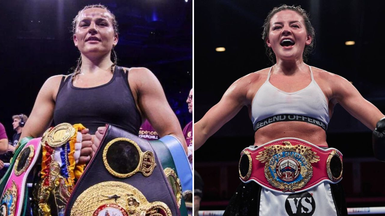 Chantelle Cameron (kanan) dan Sandy Ryan. (Foto: Fight TV)