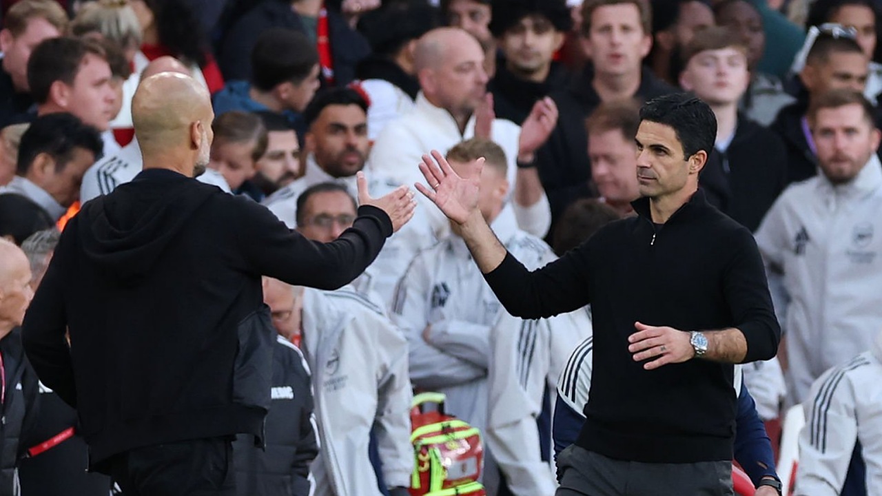 Pep Guardiola dan Mikel Arteta
