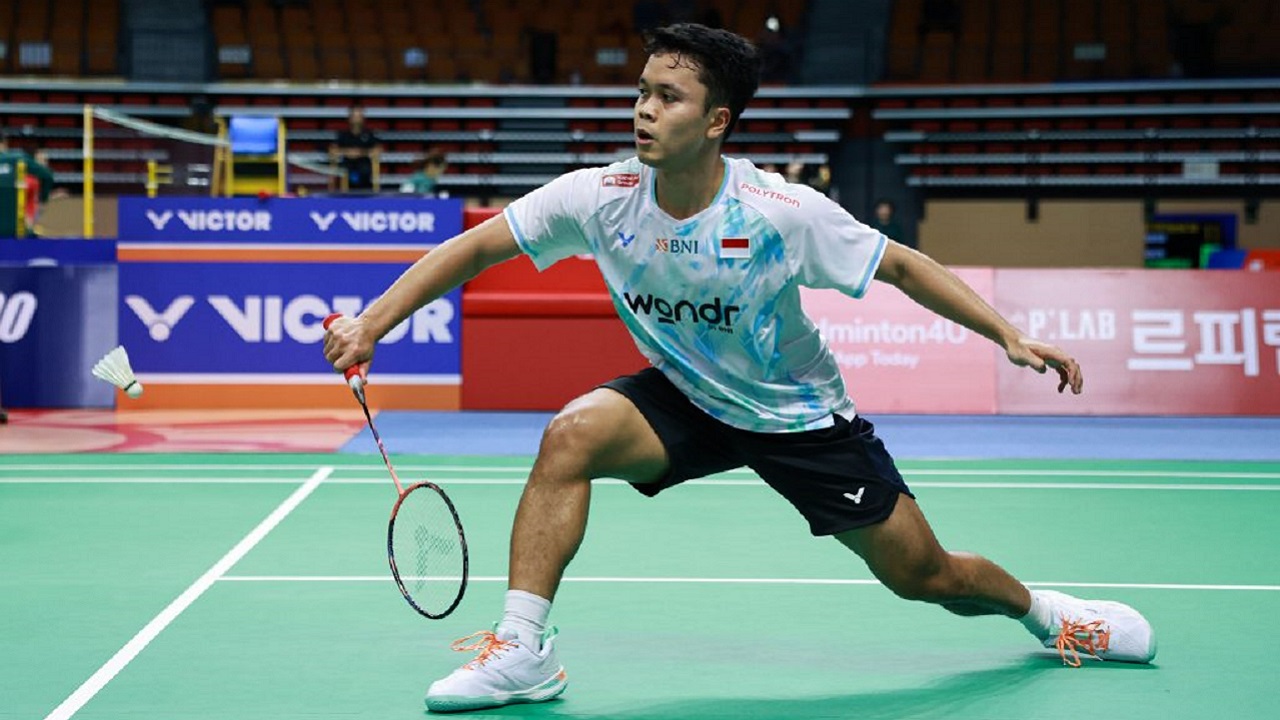 Anthony Ginting puas bisa petik kemenangan di ronde pertama Korea Open 2025.