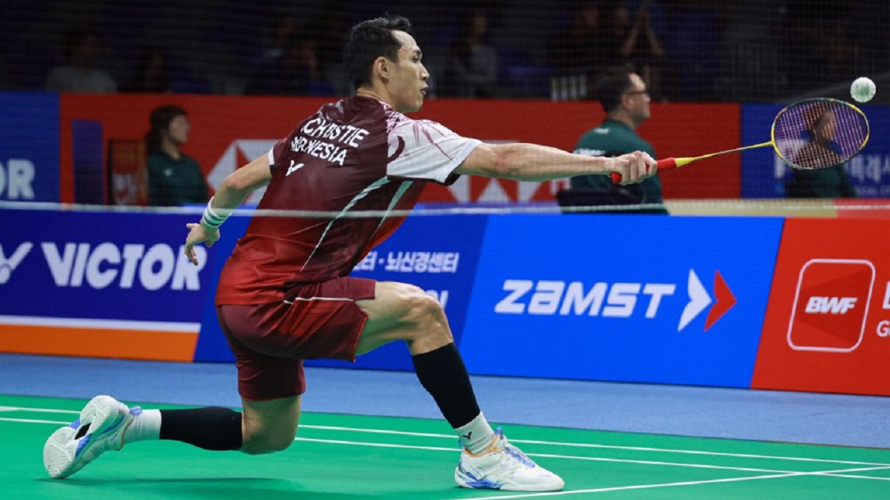 Jonatan Christie lega bisa menang di babak pertama Korea Open 2025.