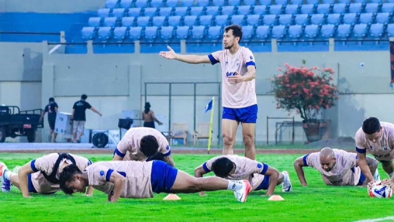 Latihan Persik Kediri pada momen jeda kompetisi/foto dok ILeague