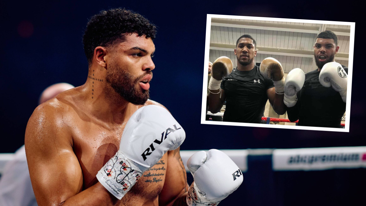 Emanuel Odiase telah berlatih dan sparring dengan beberapa petinju kelas dunia, termasuk Oleksandr Usyk dan Deontay Wilder. Inset: bersama Anthony Joshua. (Foto: Fight TV)