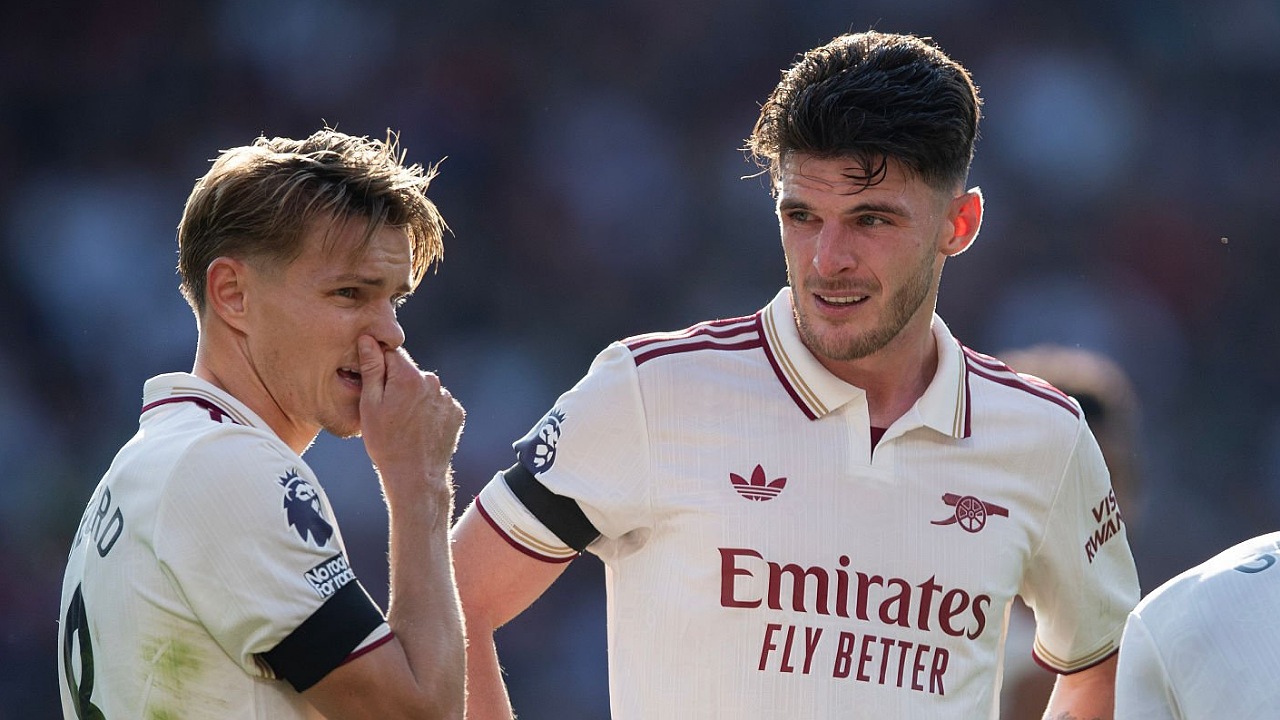 Pemain kunci Arsenal, Martin Odegaard dan Declan Rice