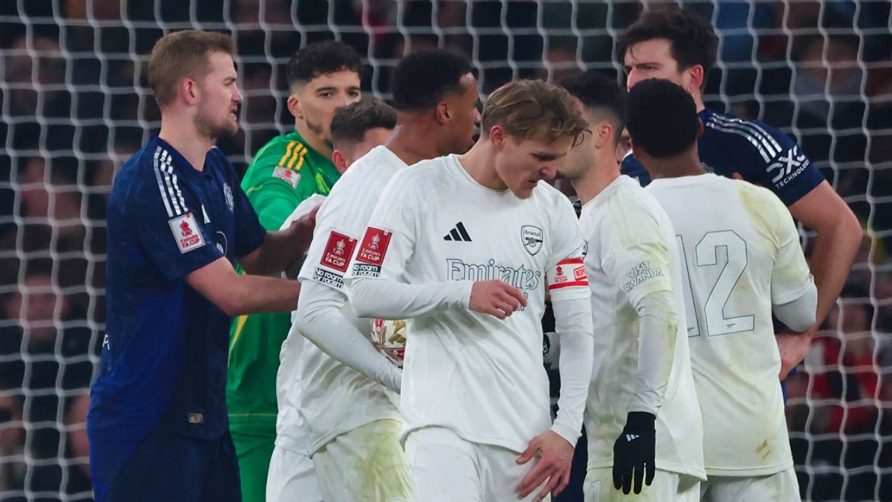 Arsenal saat menghadapi Manchester United di putaran ketiga Piala FA, 12 Januari 2025