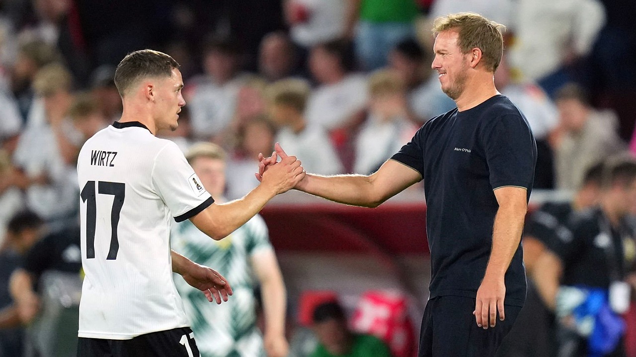 Florian Wirtz dan Julian Nagelsmann. (Foto: Pau Barrena/Getty Images)