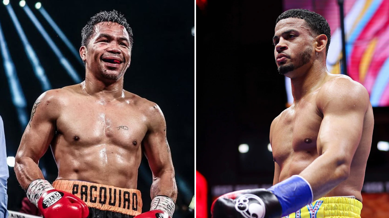 Rolly Romero (kanan) dan Manny Pacquiao. (Foto: Fight TV)