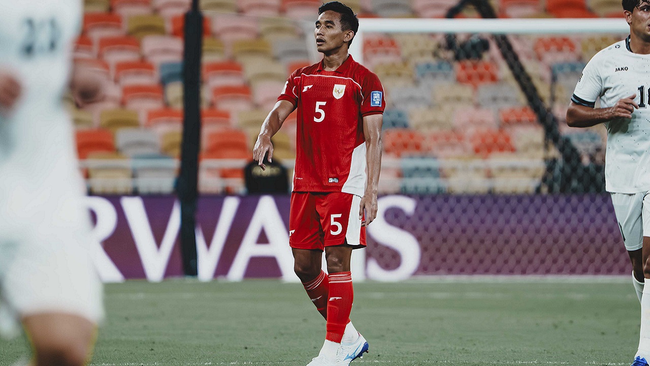 Pemain bertahan Persija Jakarta, Rizky Ridho saat memperkuat timnas Indonesia