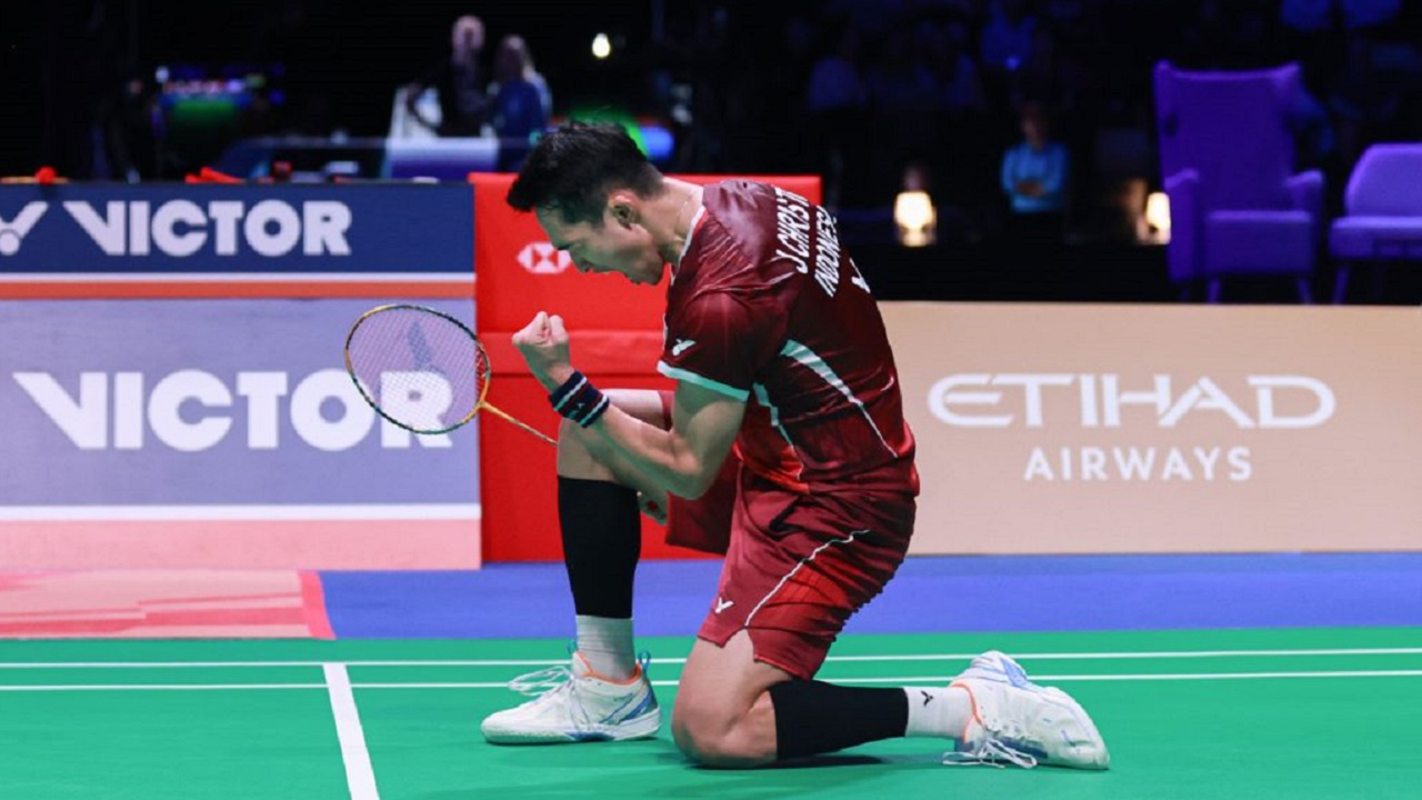 Jonatan Christie bersyukur bisa tembus semifinal Denmark Open 2025.