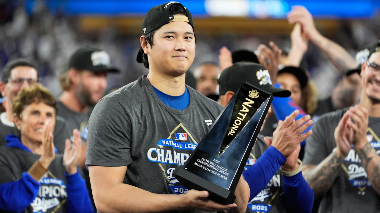 Shohei Ohtani terpilih sebagai MVP alias Pemain Terbaik NLCS 2025 setelah Dodgers menyapu bersih seri atas Brewers dalam empat pertandingan. (Foto: AP)