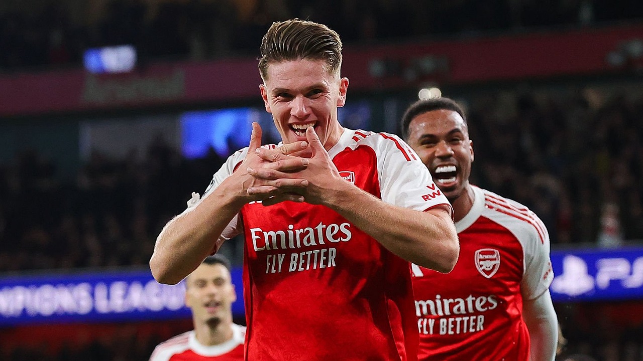 Striker Arsenal, Viktor Gyokeres, mencetak dua gol ke gawang Atletico Madrid