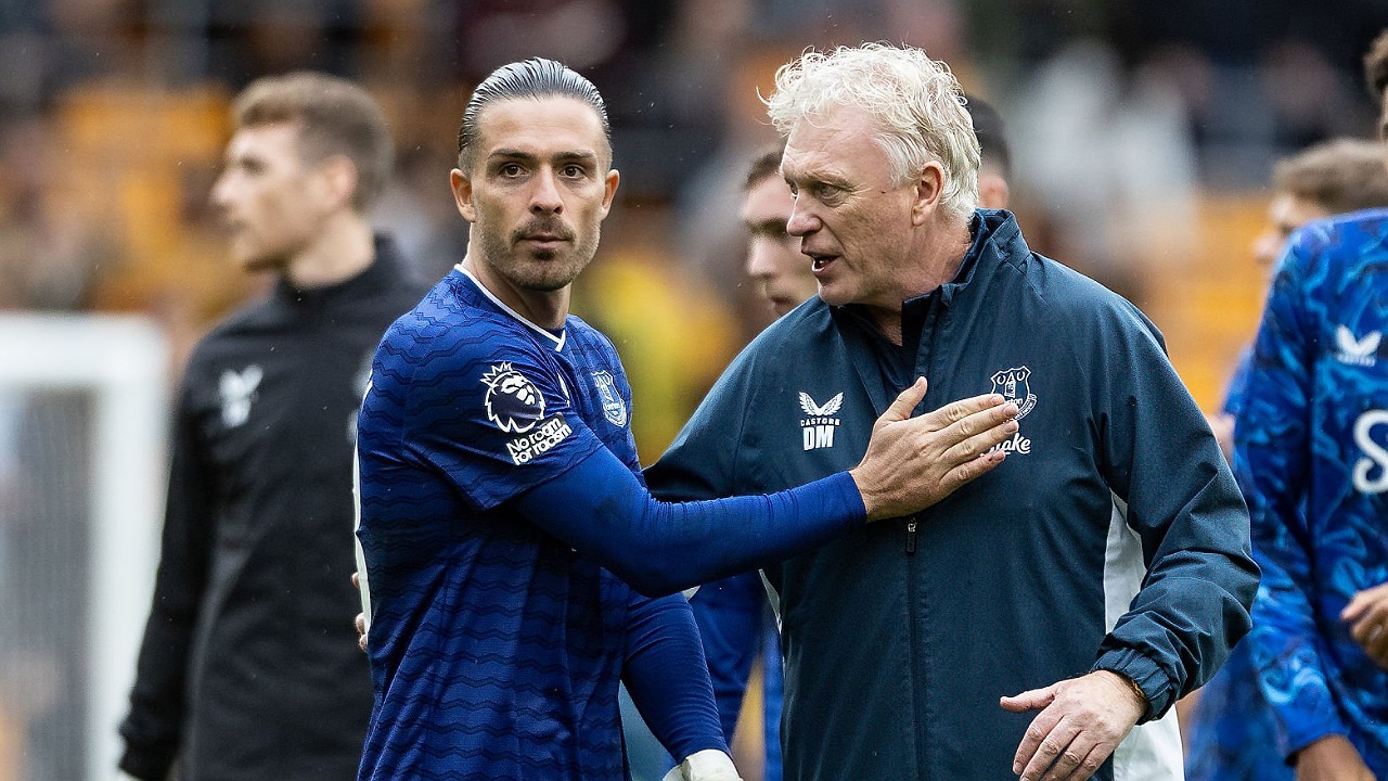 Jack Grealish dan manajer Everton, David Moyes