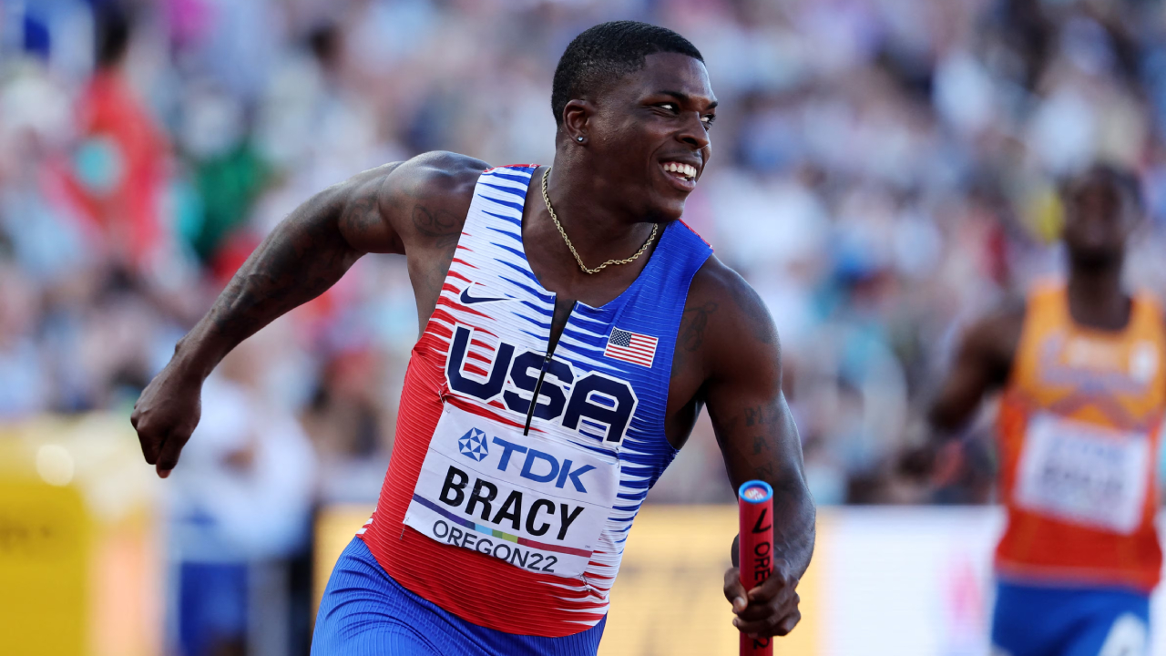 Marvin Bracy-Williams tidak akan memenuhi syarat untuk berkompetisi hingga November 2028. (Foto: AP)