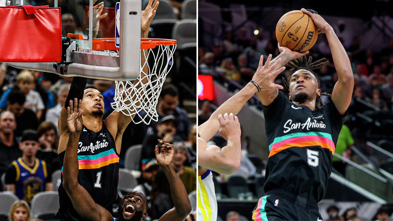 Victor Wembanyama (kiri) dan Stephon Castle. (Foto: AP)