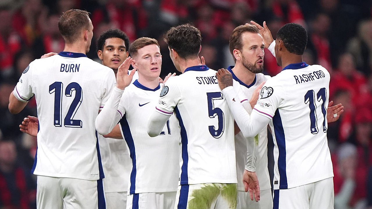 Inggris menumbangkan Albania 2-0 di Tirana, Senin (17/11). (Foto: Bradley Collyer/PA Images via Getty Images)