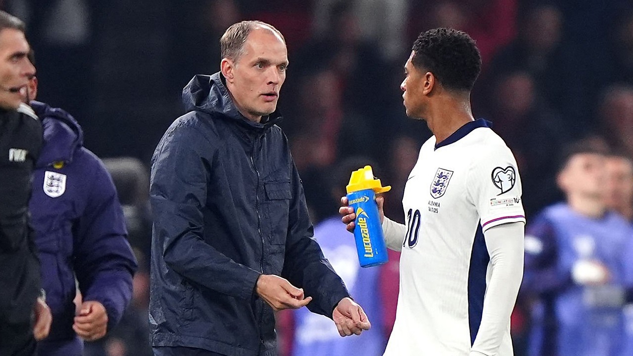 Thomas Tuchel dan Jude Bellingham. (Foto: Bradley Collyer/PA Images via Getty Images)