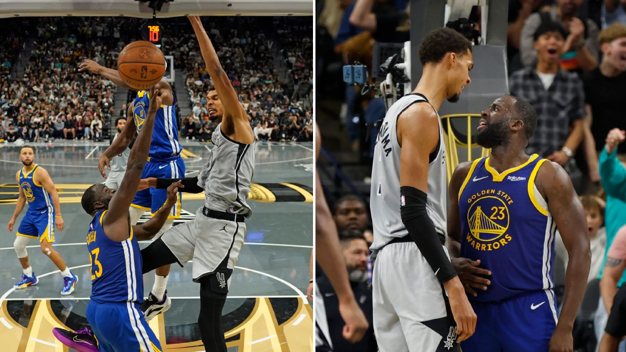 Draymond Green mengulas ulang aksi alley-oop viral saat Wembanyama melakukan dunk kuat di atasnya. (Foto: AP)