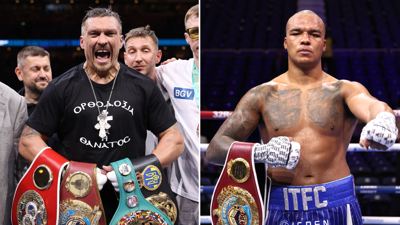 Oleksandr Usyk (kiri) dan Fabio Wardley. (Foto: Fight TV)