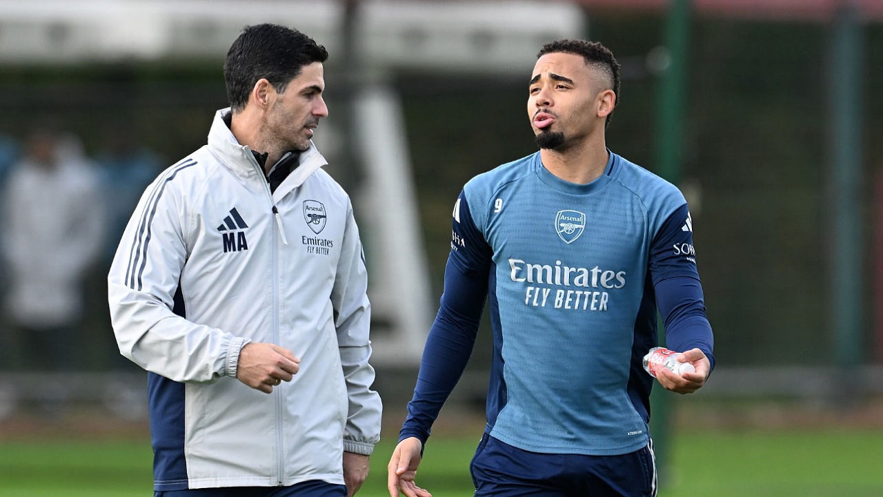 Mikel Arteta dan Gabriel Jesus