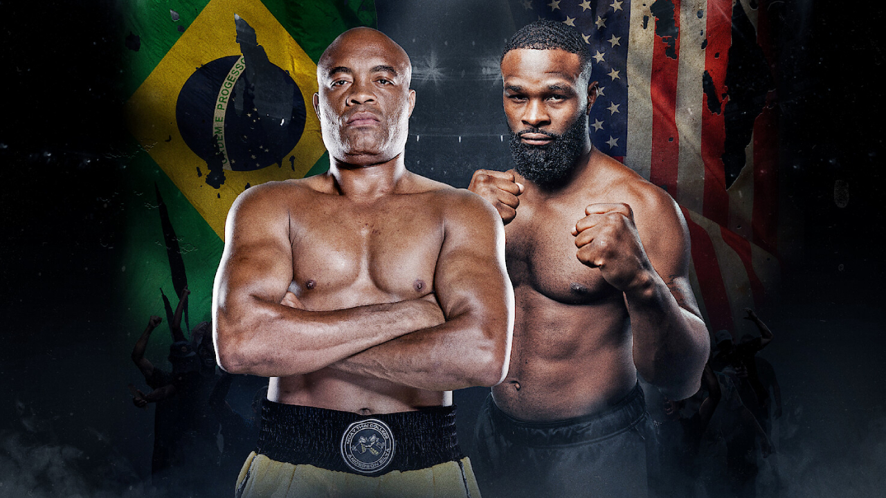 Anderson Silva (kiri) dan Tyron Woodley. (Foto: Fight TV)