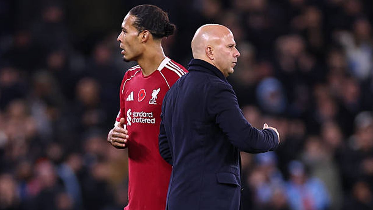 Arne Slot and Virgil van Dijk via gettyimages