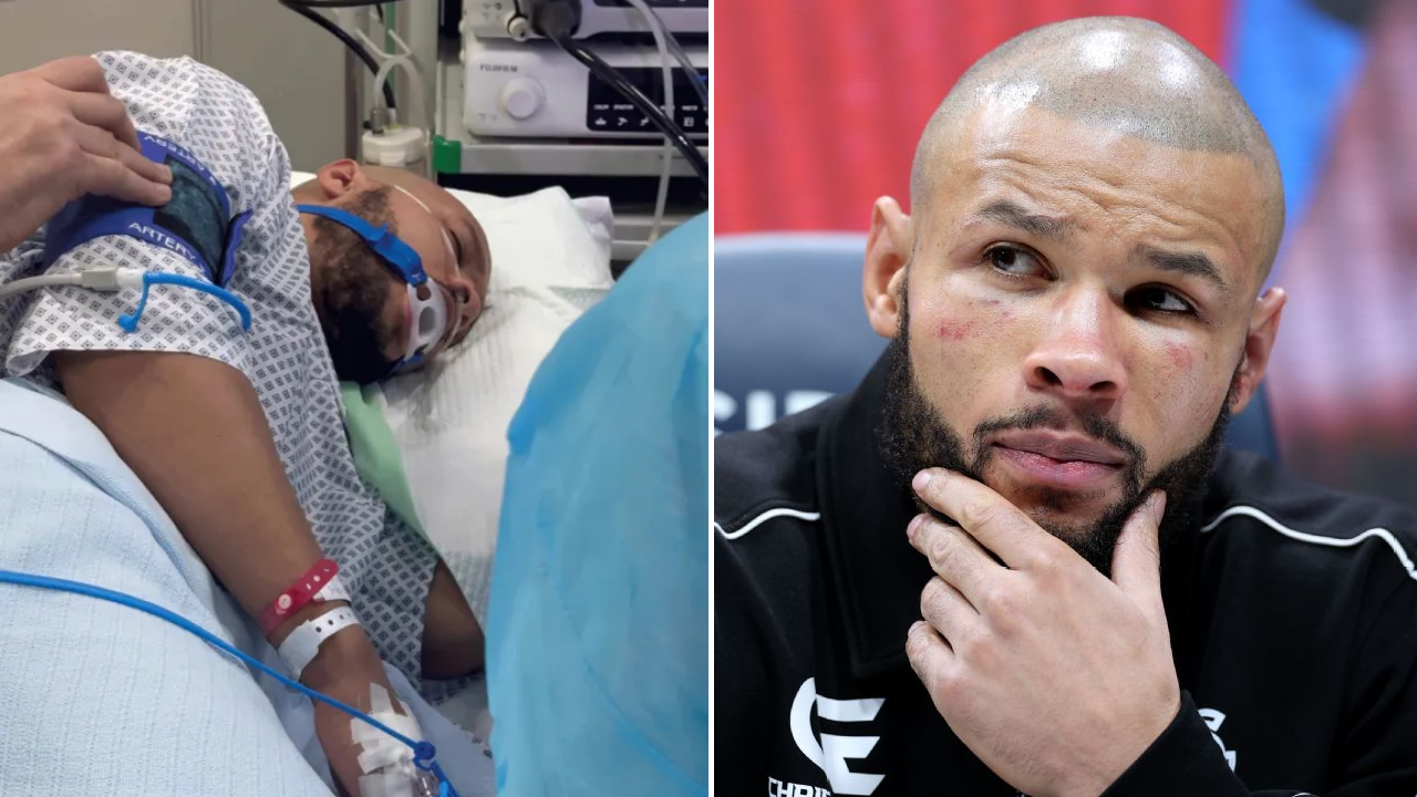 Lewat unggahan di media sosial, Chris Eubank Jr mencantumkan video saat berada di rumah sakit bersama tim medis. (Foto: AP)