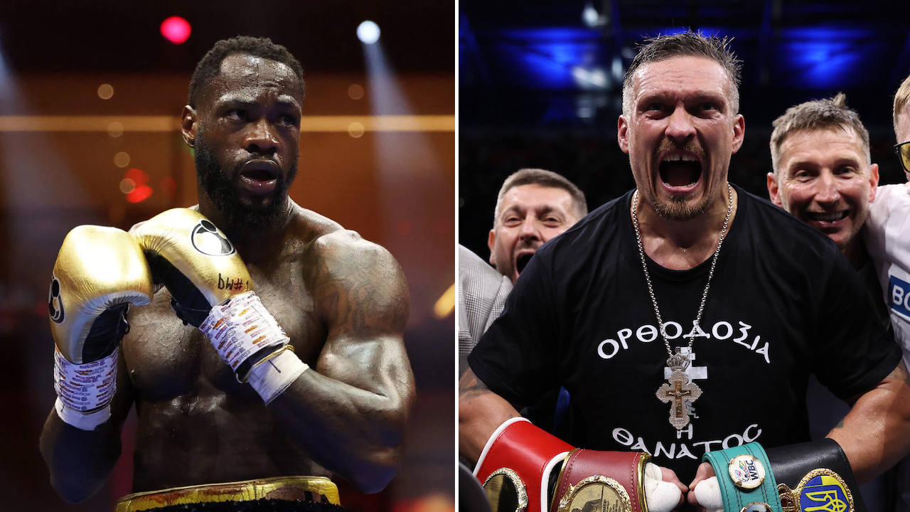 Oleksandr Usyk (kanan) dan Deontay Wilder. (Foto: Fight TV)
