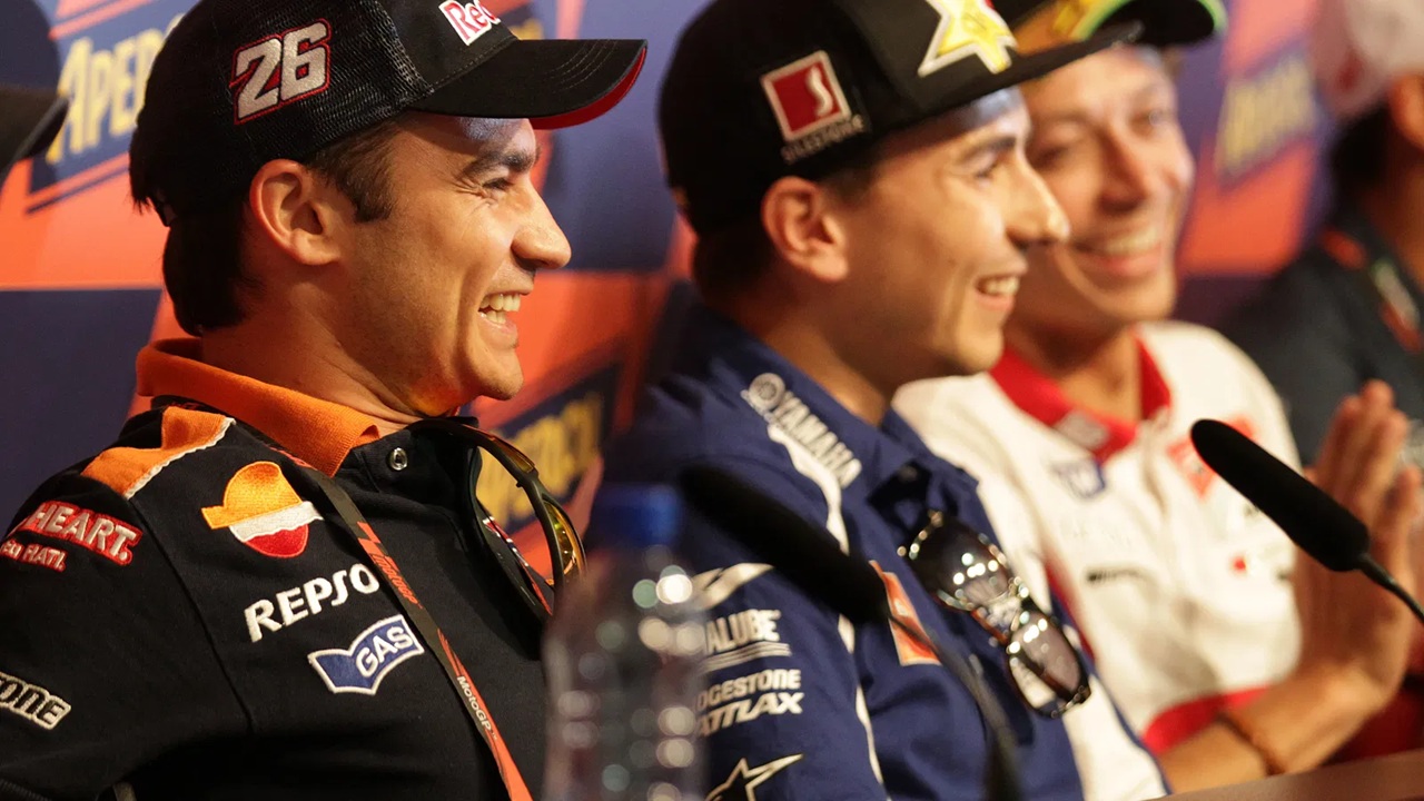 Dani Pedrosa, Jorge Lorenzo dan Valentino Rossi