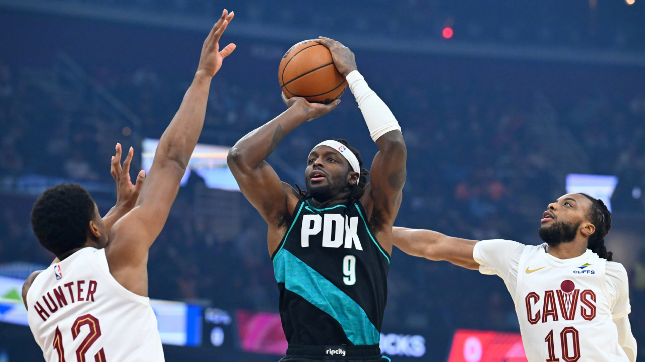 Jeremi Grant mencetak 16 poin saat tim tamu Portland Trail Blazers menang 122-110 atas Cleveland Cavaliers pada Rabu (3/12) malam. (Foto: AP)