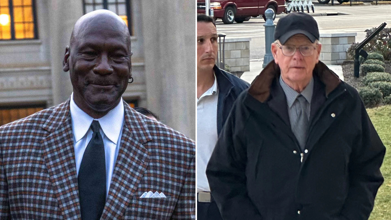 Michael Jordan (kiri) dan pimpinan NASCAR Jim France. (Foto: AP)