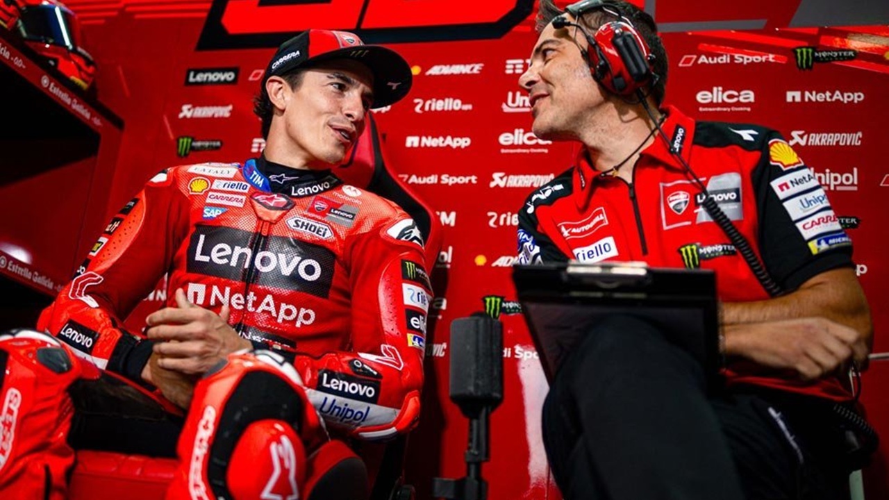 Marc Marquez dan Marco Rigamonti Kepala Kru Ducati
