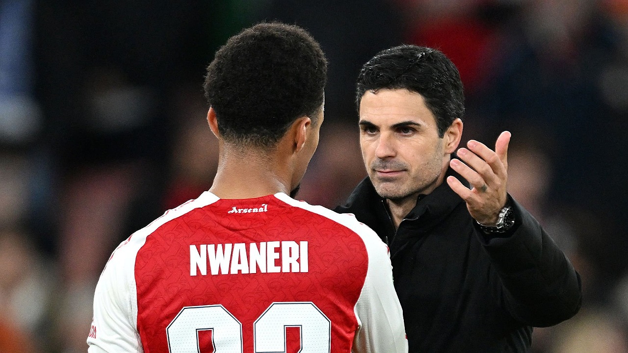 Ethan Nwaneri dan manajer Arsenal, Mikel Arteta