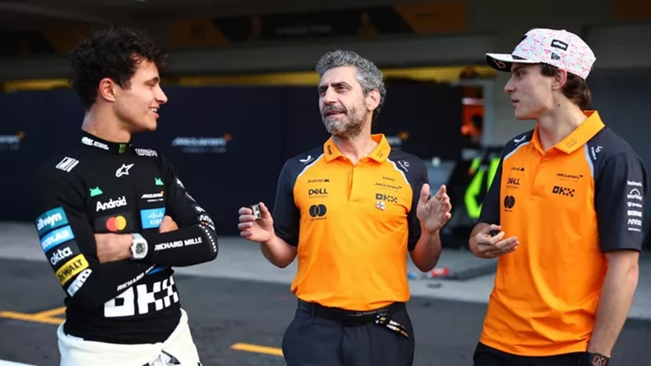 McLaren Andrea Stella, Lando Norris dan Oscar Piastri
