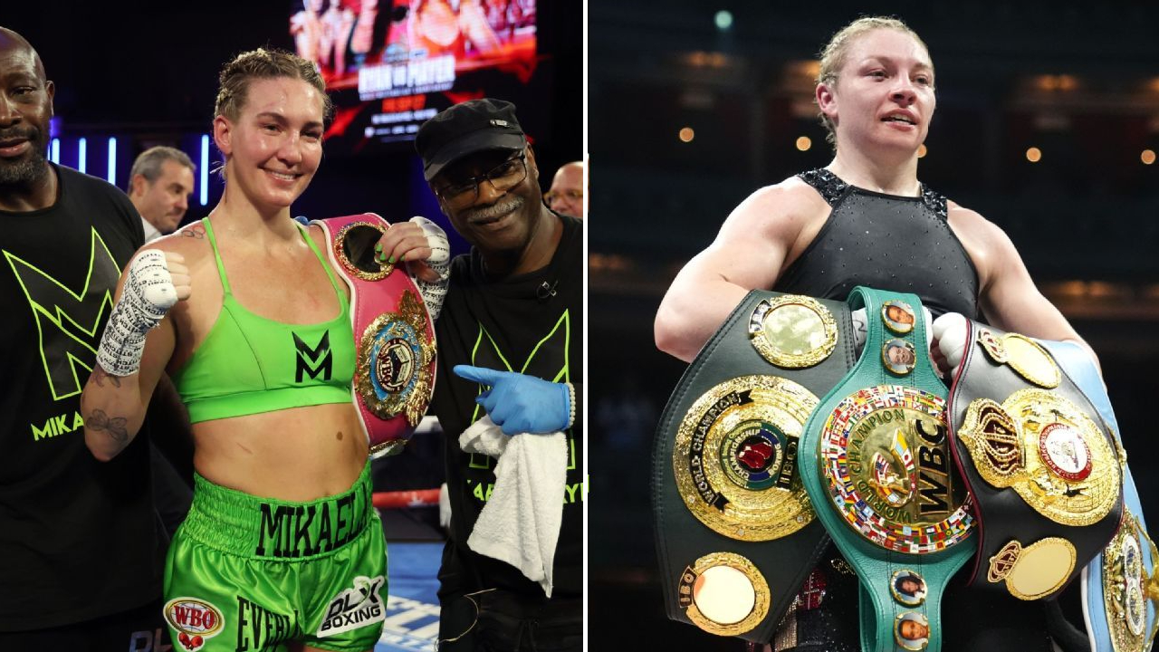 Lauren Price (kanan) dan Mikaela Mayer. (Foto: Fight TV)