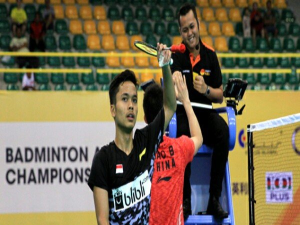 Anthony Kalah, China Raih Angka Pertama di Final Badminton Asia Team Championships 2018