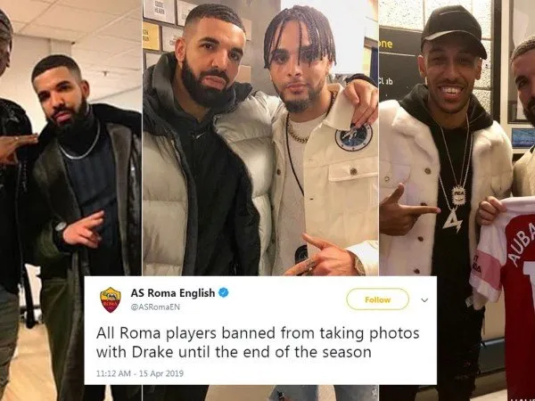 Percaya pada Kutukan, AS Roma Larang Pemainnya Berfoto dengan Drake