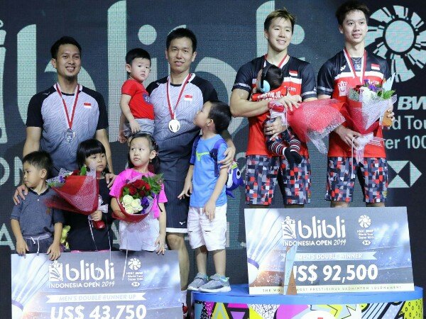Hendra/Ahsan Kewalahan dengan Permainan Cepat Kevin/Marcus di Final Indonesia Open 2019