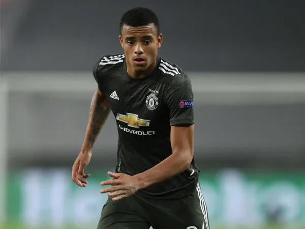 Mason Greenwood saat memperkuat Manchester United di Liga Europa.